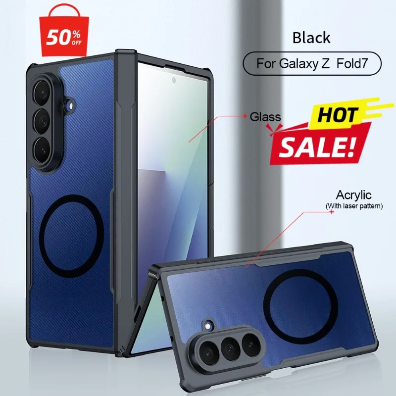 Funda Translúcida para Samsung Galaxy Z Fold 7 – Carcasa Delgada Esmerilada con Esquinas Que Absorben los Golpes, Bordes Elevadores y Antiarañazos