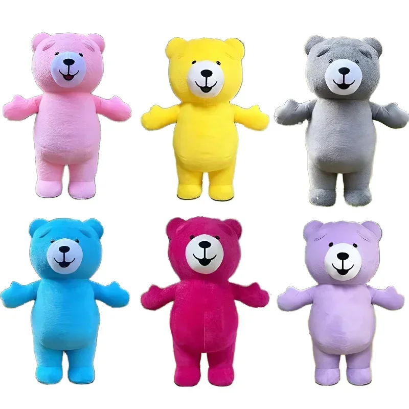 pink blue grey yellow brown 2M/2.6M/3M giant inflatable teddy bear plush mascot costume adult blown up teddy bear costume suit