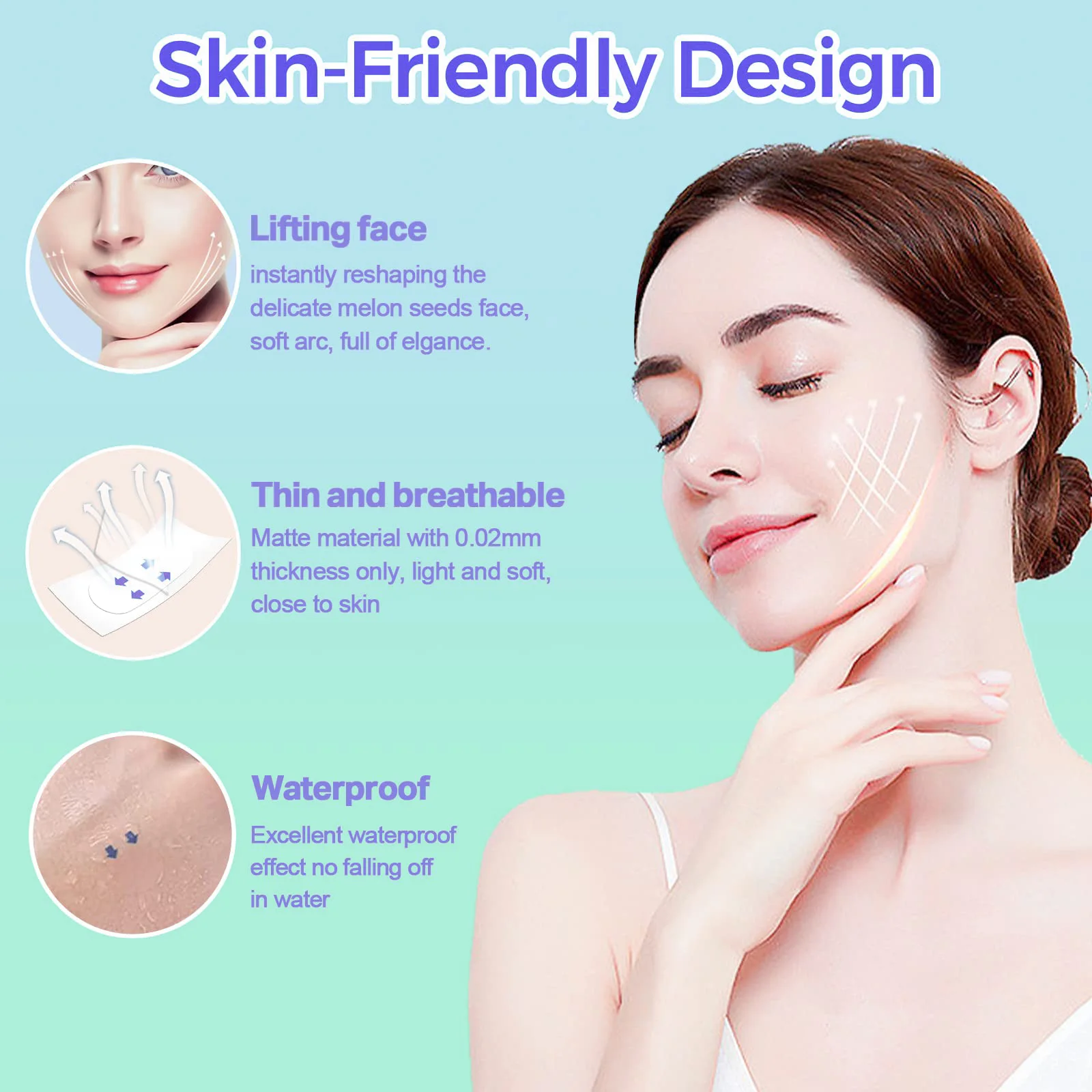 Face Lift Tape Invisible Instant Face Lifting and Shaping V Face Facial Tapes for Hide Facial Wrinkles