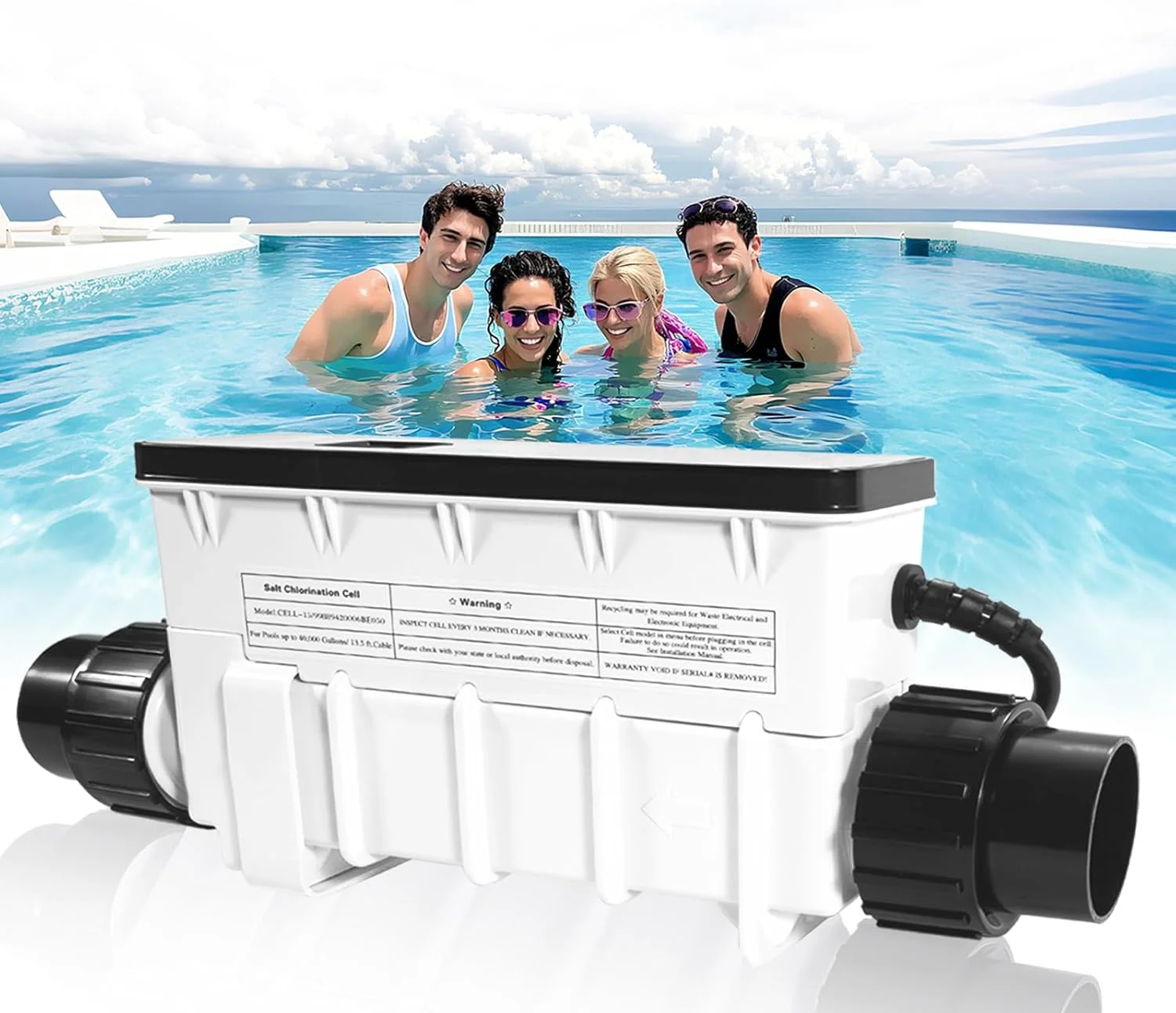 IC40 Salt Cell Replacement for Easy Install 40K Gallon Inground Pool  Generator System