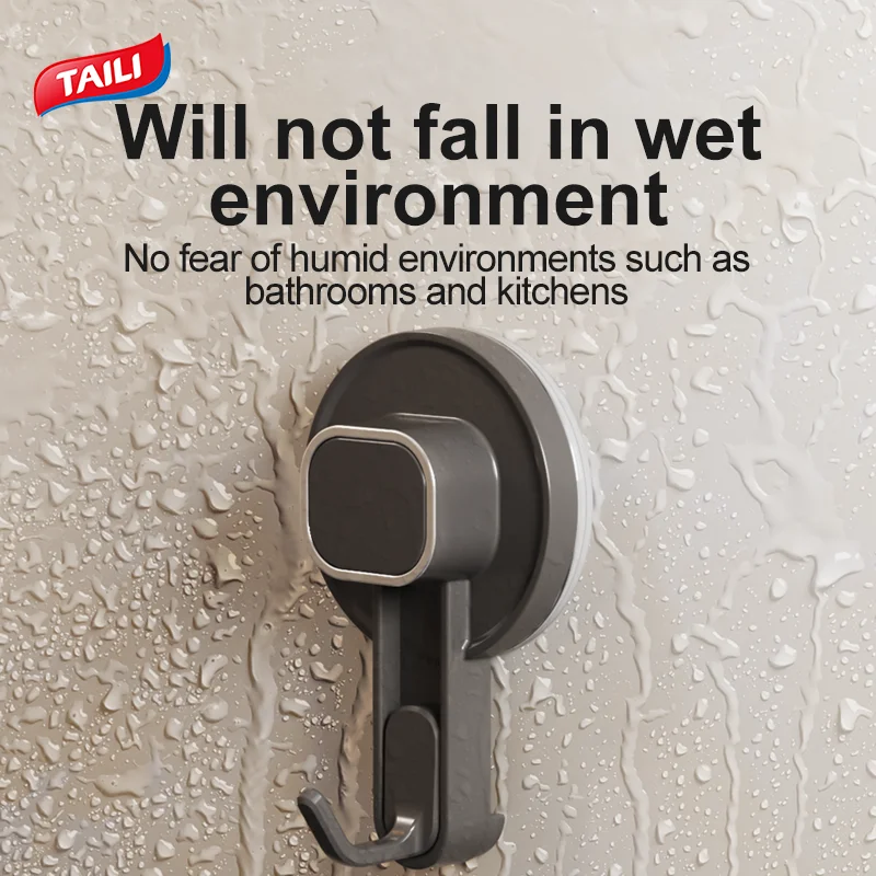 TAILI Vacuum Holder Wall Mounted Waterproof Suction Cup Hook Bathroom Accessories Strong Hanging Hook Towel Hanger