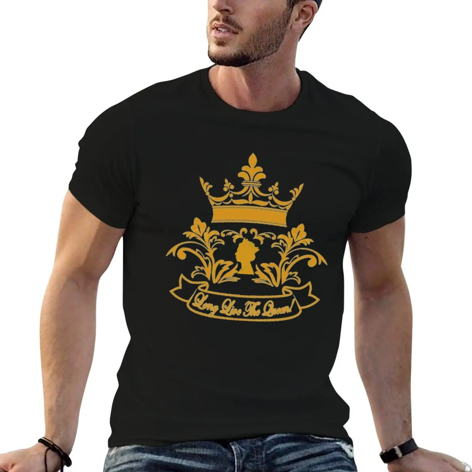 

funny The Monarch Live summer humor dark man Queen UK II T-Shirt Crown Long t shirts t shirt Elizabeth