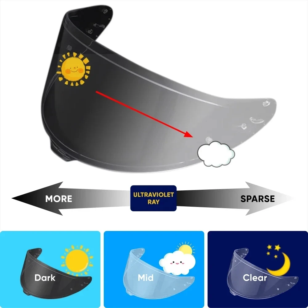 

Photochromic Helmet Visor For SHOEI X15 RF-1400 Z8 Z-8 CWR-F2 NXR2 Motorcycle Helmet Lens Anti-UV hromic Tea black Visor
