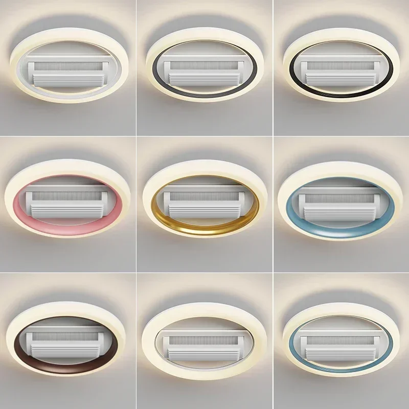 

Ceiling Light with Fan, Invisible Bladeless Remote Control, Bladeless DC LED Decoration, Bedroom and Living Room Lighting48CM