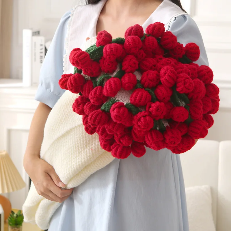 Rose blanket office gift handmade blanket bouquet shawl sofa blanket
