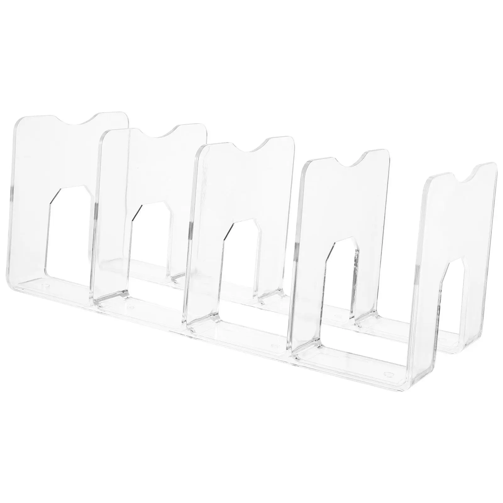 4Pcs Book Storage Organizer File Document Rack Transparent Ps Material Desktop Office Storage Holder File Organizers Display