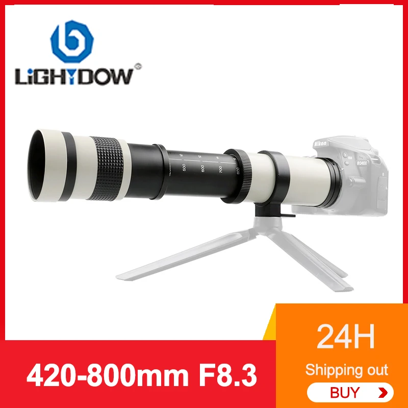 Lightdow 420-800mm F8.3 Manual Telephoto Zoom Lens With 2X Converter for Canon Nikon Sony Pentax Fujifilm Cameras