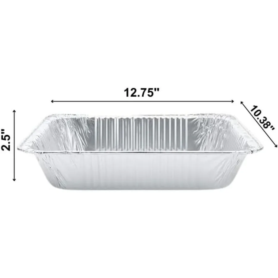 9 × 13 مقالي ألومنيوم عادية نصف الحجم يمكن التخلص منها فقط على طول 3 قطع أدوات تقديم كهدية: مثالية للخبز والتحميص: