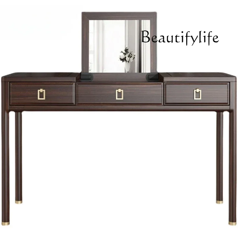 C Minimal Handles Vanity Makeup Desk Storage Modern Bedroom Drawer Makeup Table Mirror Wood Women Mesa De Maquillaje Furniture
