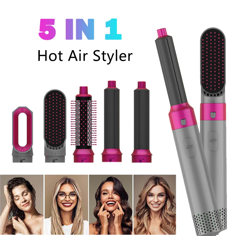 

5 in 1 Hot Comb Brush Curling Iron Air wraps hair dryer Hair Curler Set Upgraded Negative ions Hair Dryer