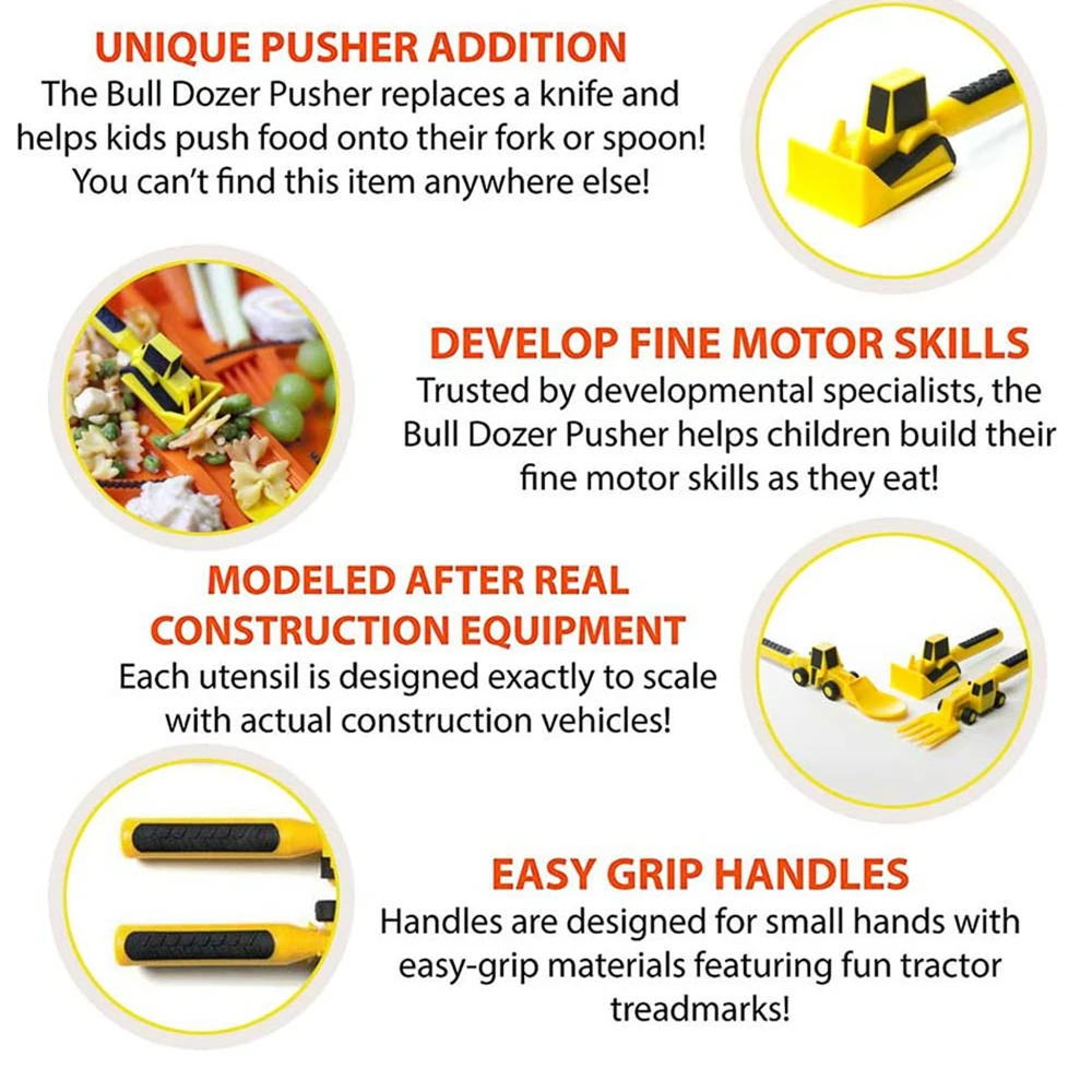 Car Bulldozer Excavator Shovel Plate Knife Fork Spoon Safe And Practical Tableware Set Children Kids Spoon Fork Set Utensils