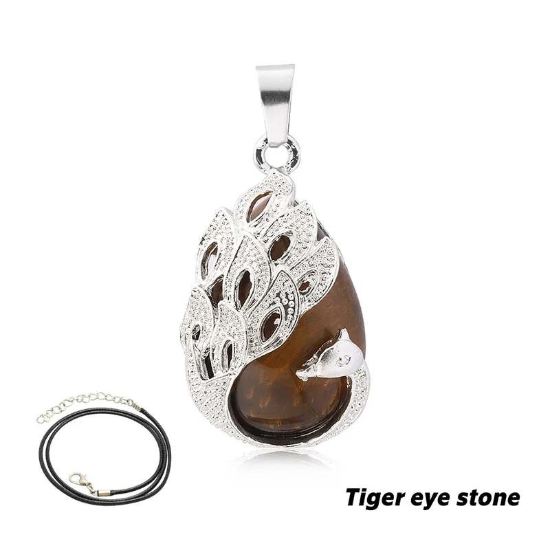 Women's Water Drop Stone Pendant Necklace