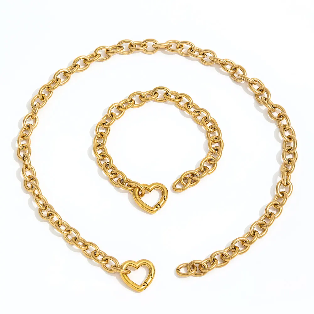 مجوهرات Joolim بالجملة مقاومة للماء ولا تتلاشى موضة متعددة الاستخدامات مكتنزة الحب القلب مشبك قلادة من الفولاذ المقاوم للصدأ للمرأة