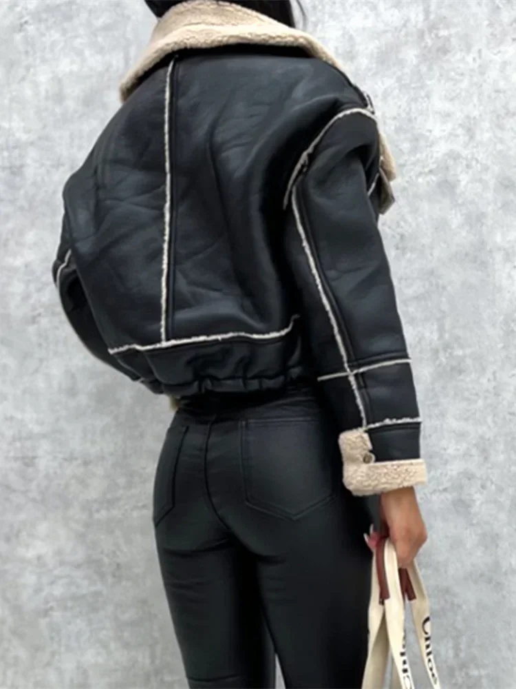 Módní dámské bundy, podzimní a zimní kabáty, gotický grunge, s dlouhým rukávem, zipem, crop topy, svrchní oblečení, dámská větrovka Harajuku - náhled 4