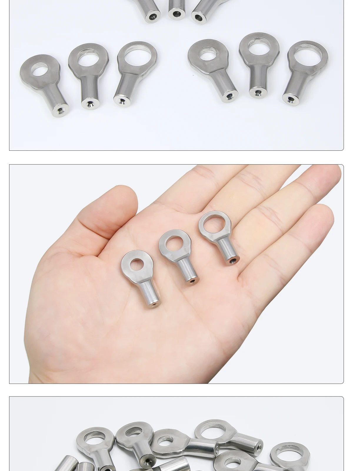 M6-M10 Edelstahl-Kabelendverschluss, 304 Edelstahl-Crimpklemme für 1,5mm/2mm/3mm Stahlseil – Detail 11