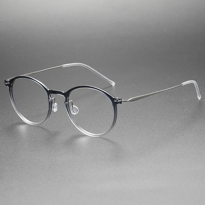 Nordic style, screwless minimalist design 5g ultra-thin eyeglasses frame oval optical glasses now. titanium 6541