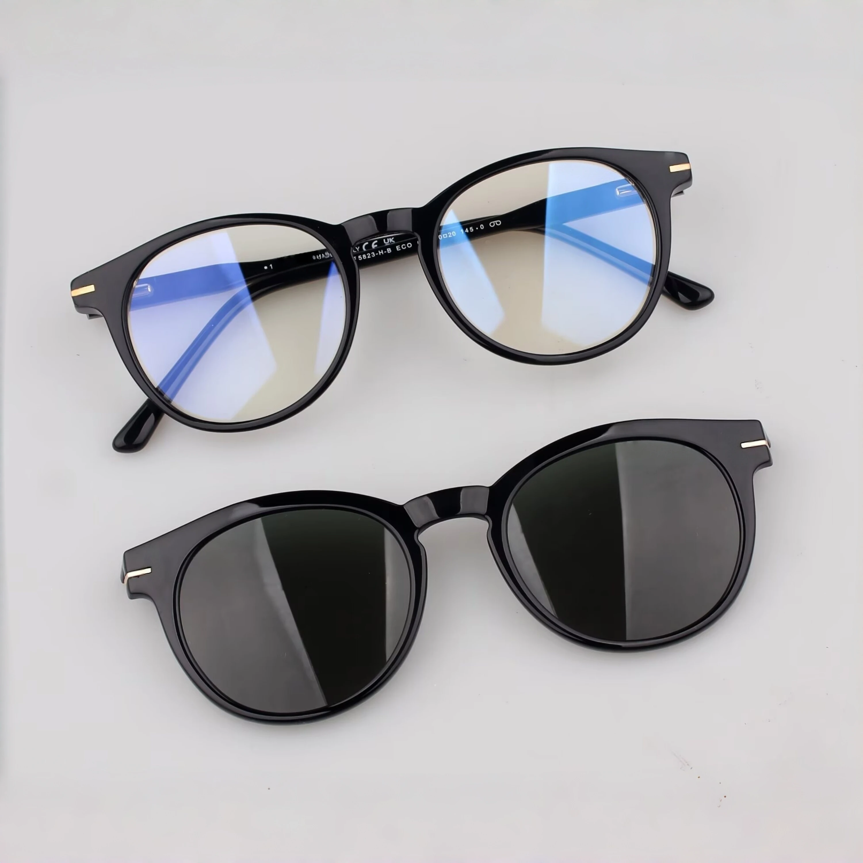 TF5823-H-B Men Women Eyeglasses,Designer Premium 2-in-1 Frame,Optical & Sun Dual Lens,Timeless Styling For All Occasions