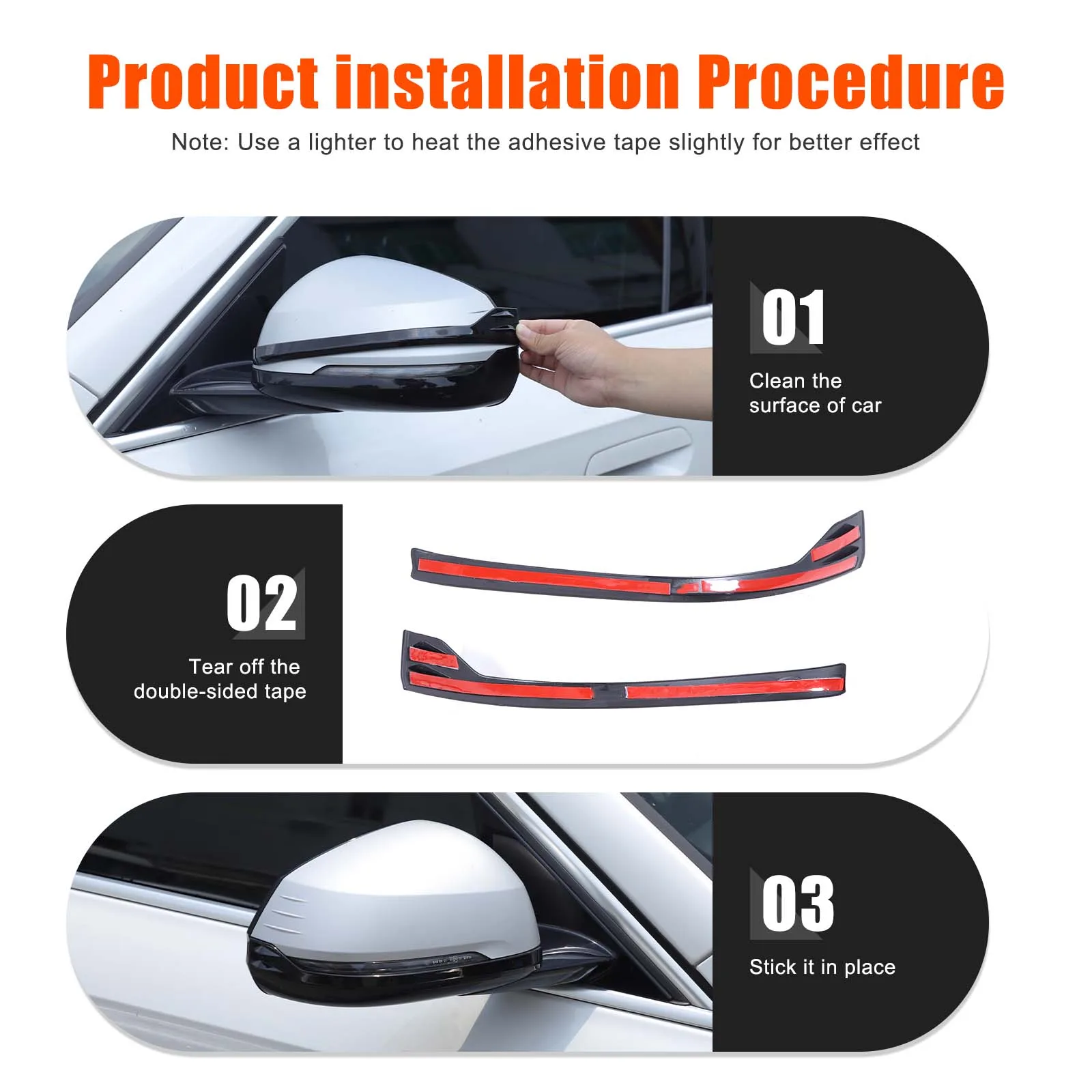 

For BMW X1 U11 2023-2025 LHD Car Accessories Gloss Black Rearview Mirror Anti-rub Strip Protector Anti-collision Sticker
