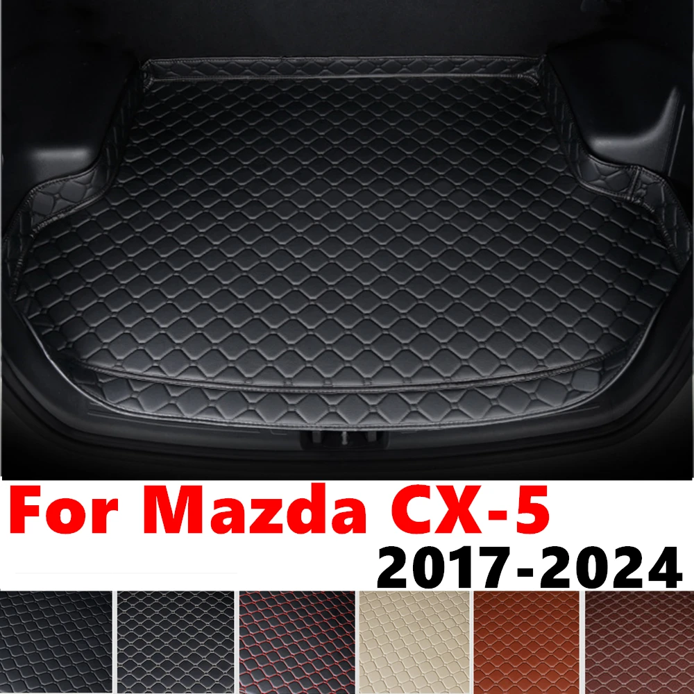 High Side Car trunk mat for Mazda CX-5 CX5 2024 2023 2022-2017 Tail Boot luggage Pad Cover Rear Cargo Liner Interior Accessories