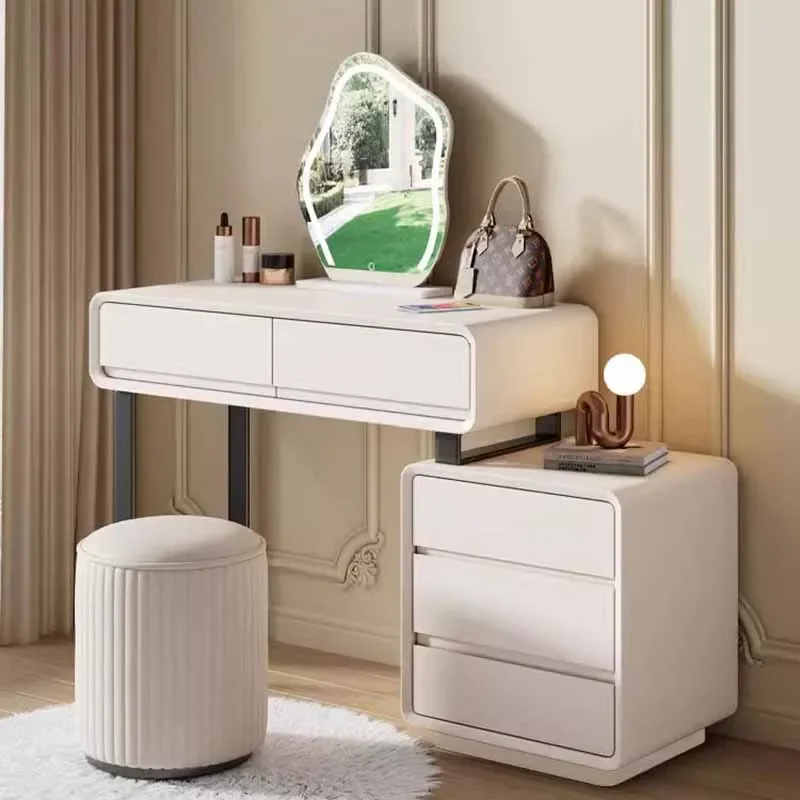 

Drawer Storage Dressing Table Mirror Women Luxury Wood Dressing Table Cabinets Stool Penteadeiras De Maquiagem Home Furniture