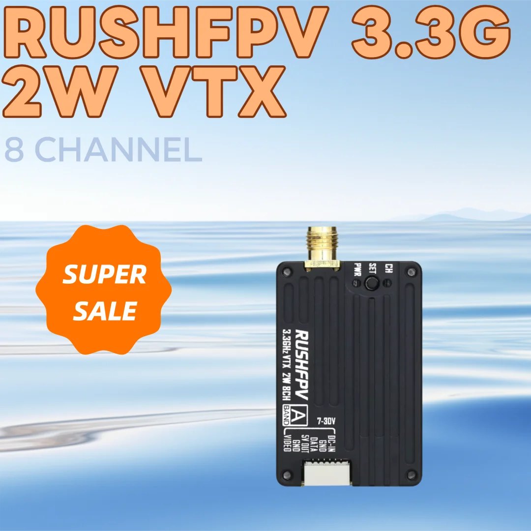 

Комплект видеопередатчика RUSHFPV 3.3G 2W VTX с модулем DVR для FPV-дронов дальнего радиуса действия и гоночных квадрокоптеров