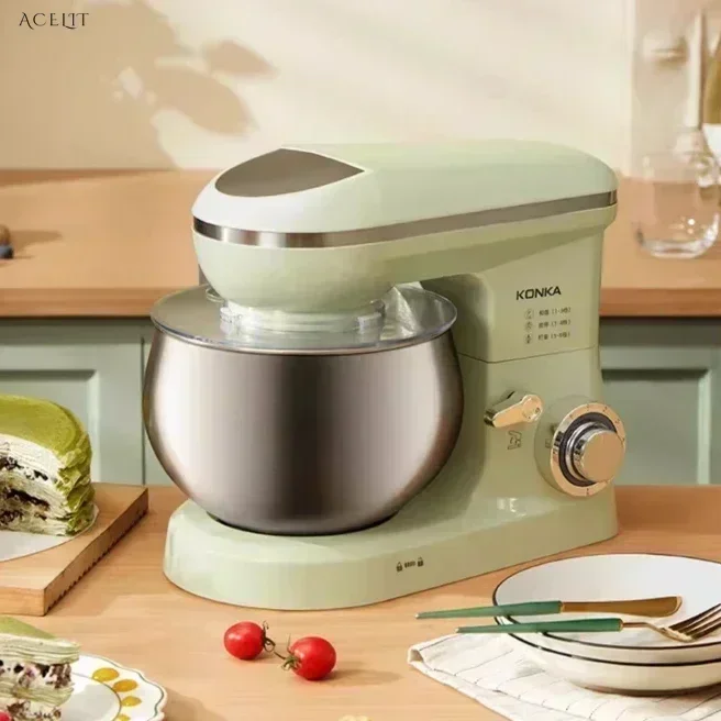 Ev tipi dikey karıştırıcı. Un karıştırma ve yoğurma için. Aynı zamanda krema çırpma makinesinde aynı zamanda ticari olarak kullanılabilir. Düşük gürültü.