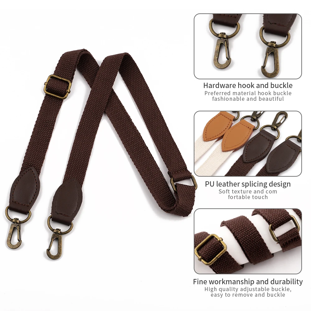 76-107cm Adjustable Belts Replacement Shoulder Bag Strap Detachable Belt For Messenger Bags Coffee Beige Long Straps Bag Part