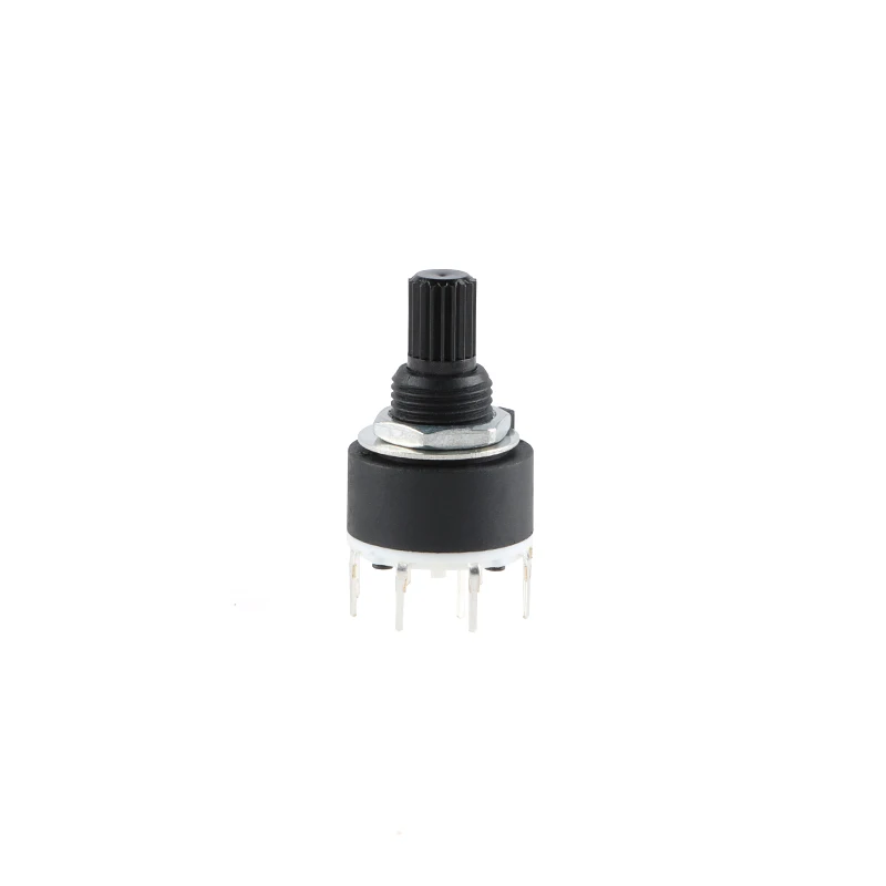 1 / 2 Pole 3 / 4 / 5 / 6 / 8 Position SR16 16mm Rotary Band Switch 16mm Shaft DC60V 0.3A 15mm Shaft Flower Axis Round Switch