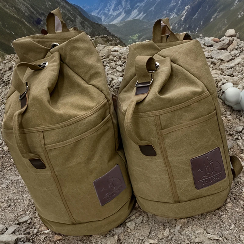 30L/60L Outdoor Sports Bag  Rucksack Canvas Backpacks  School Bag Hiking Travel Backpacks Bucket Bag