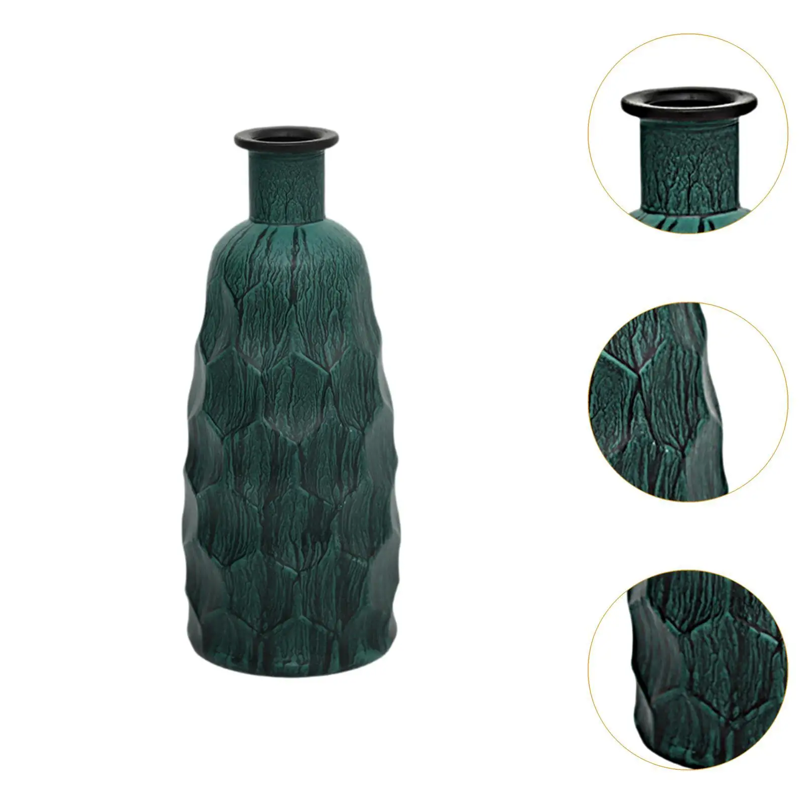 مزهرية ريفية زجاجية بتصميم عتيق لهدايا عيد الميلاد حاوية نباتات ديكور منزلي لمدخل الرف وطاولة الطعام وغطاء الشرفة #5