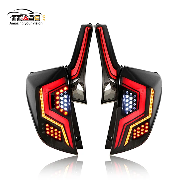 

TT-ABC New Design Smoked LED Taillights For Honda Fit Jazz 2014-2018 with Dynamic Turn Signal Reverse DRL Lights