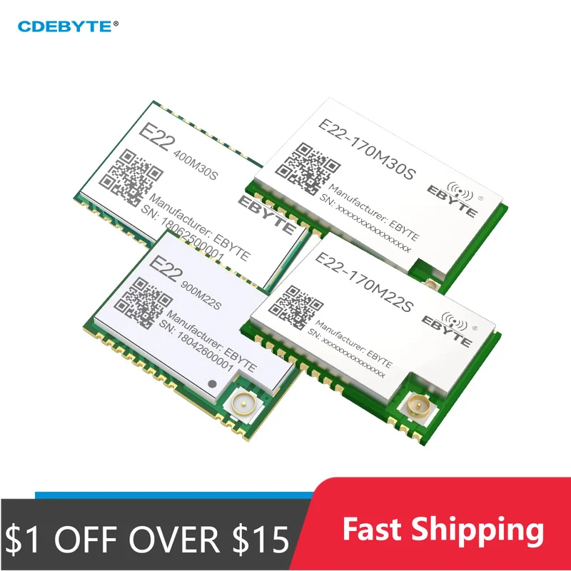 SX1268/SX1262 RF Transceiver Module 32M High-Precision TCXO LoRa Spread Spectrum 170/433/868/915MHz CDEBYTE E22-M SPI SMD