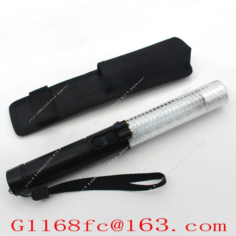 Multifunctional rechargeable red and blue luminous electronic traffic baton