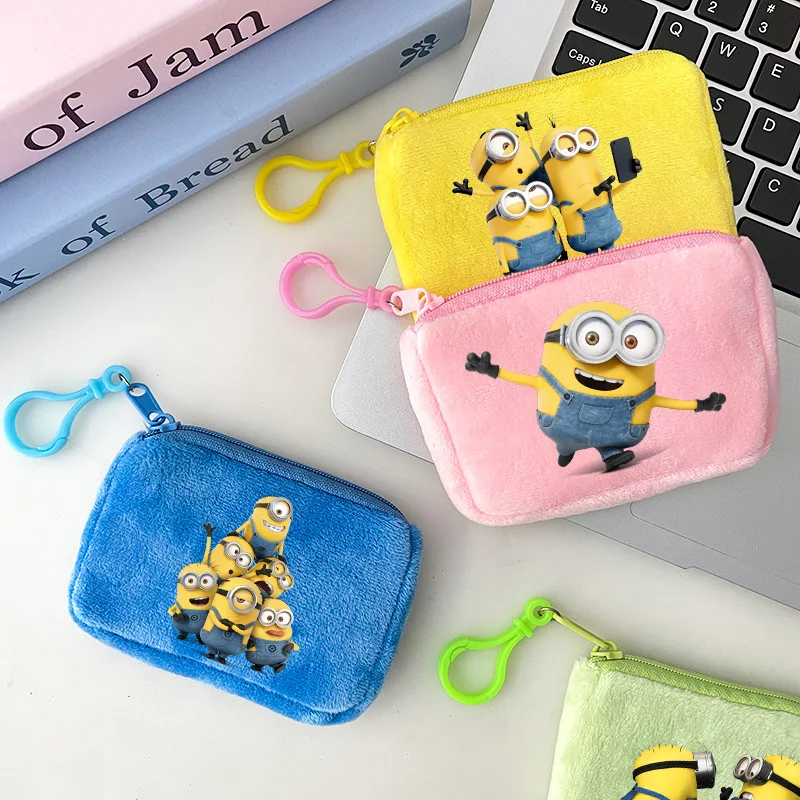 Minionses Coin Purse Cartoon Anime Print Wallets Cute Mini Storage Pouch Fashion Card Bags Trendy Earphone Bag Birthday Gifts