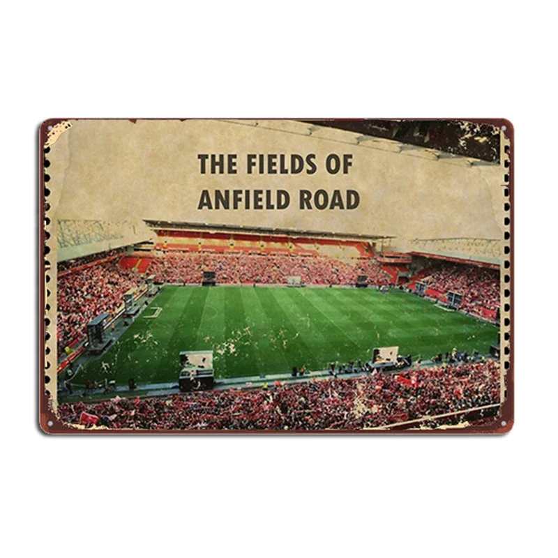 Anfield - Vintage Post Stamp Metal Signs Wall Mural Home Custom Wall Plaque Tin sign Posters