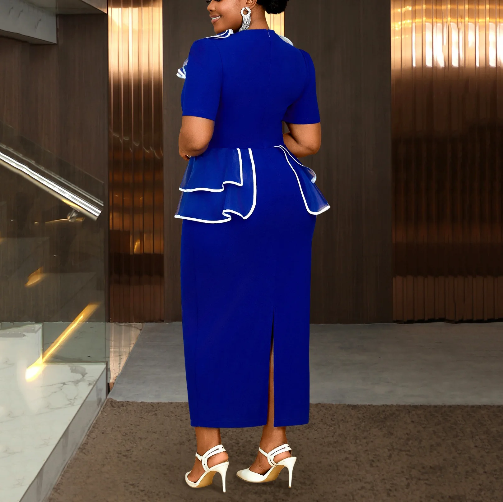 Vestidos elegantes para mujer, novedad de 2025, cuello cuadrado, cinturón con volantes, funda de cintura, Vestidos africanos de lujo de alta calidad para boda y cumpleaños