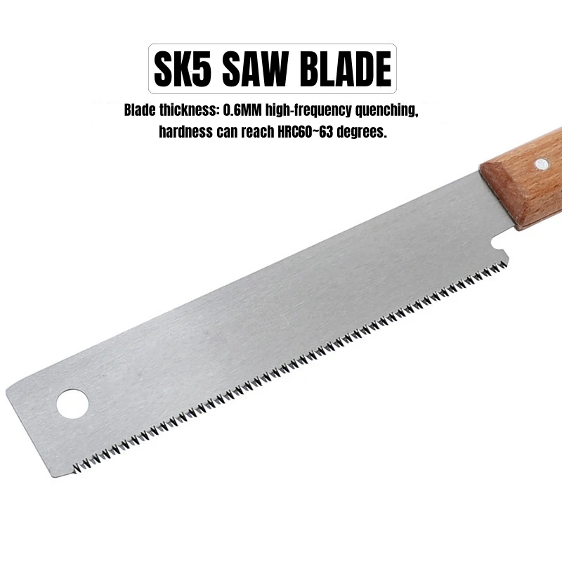 12 Inch Woodworking Small Hand Saw Japanese Oblique Cut Saw Fine Tooth Precision Flat Saw Household Woodworking DIY Tool