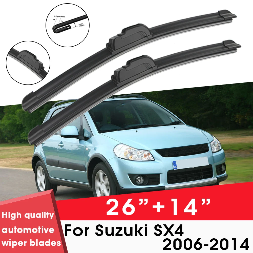 

Car Wiper Blade Blades For Suzuki SX4 2006-2014 26"+14" Windshield Windscreen Clean Rubber Silicon Cars Wipers Accessories