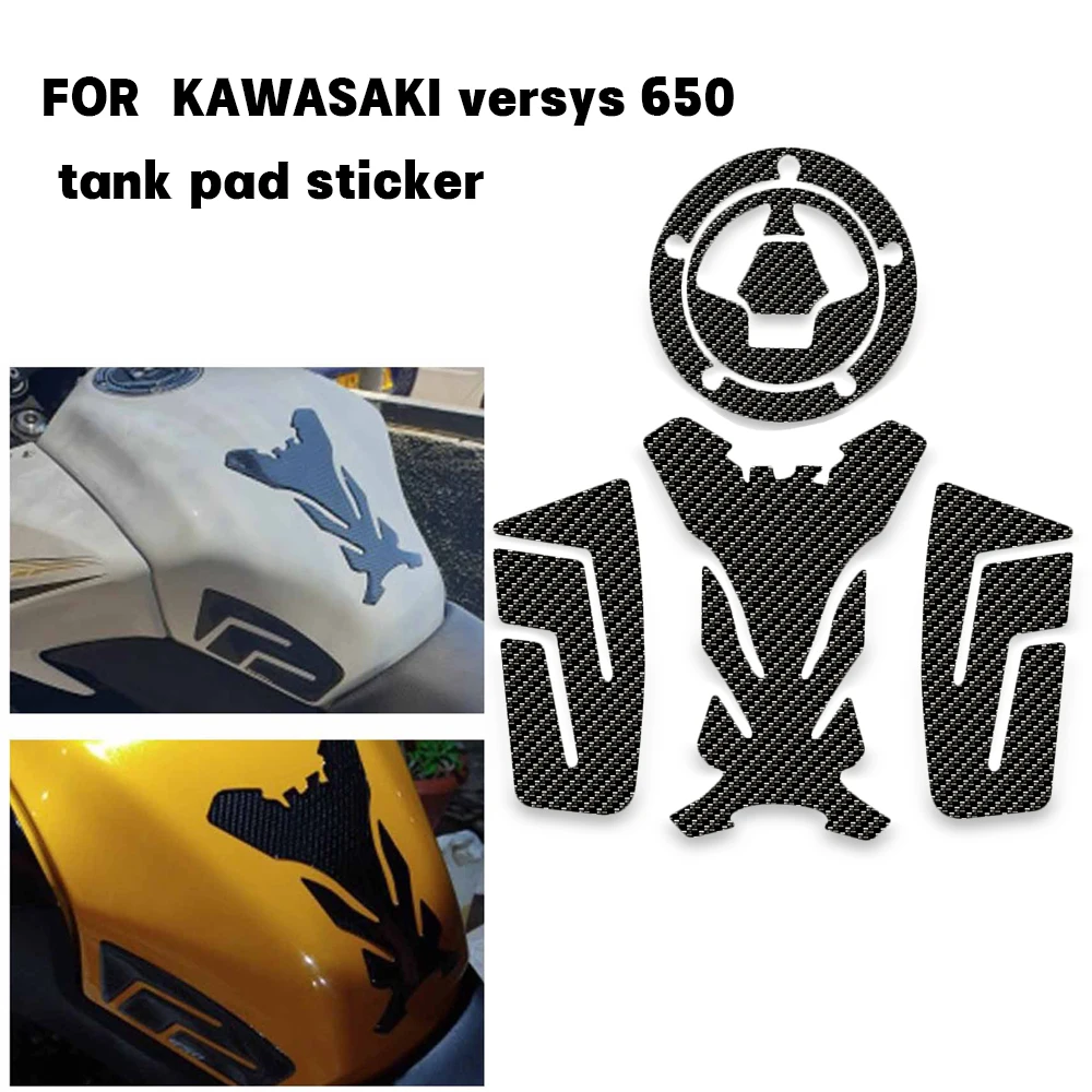 For Kawasaki Versys650 KLE650 Versys 650 Motorcycle Anti Slip Sticker Tank Traction Pad Side Knee Grip Protector Accessories