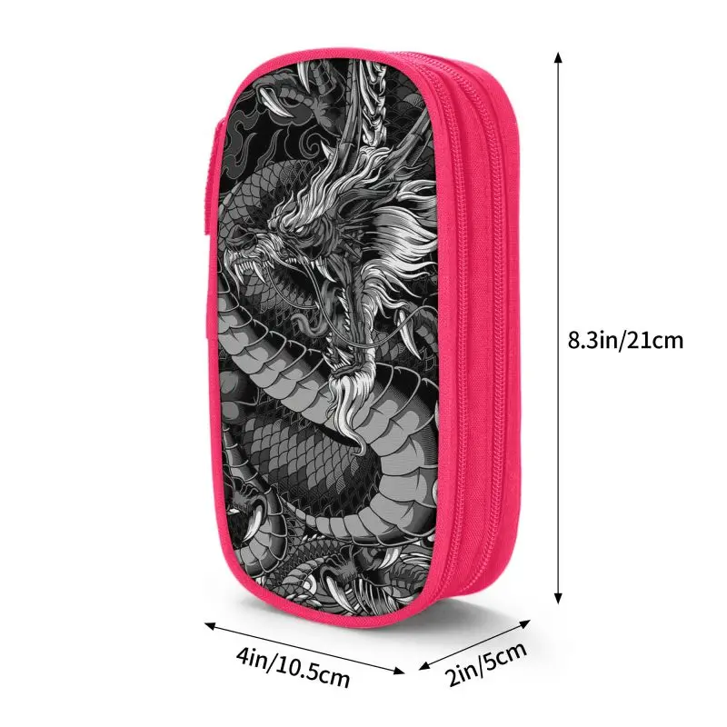 dragon animal Large Capacity Pencil Case Stationery School Supplies Pouch Office Desk Storage Kids Pen Case Box