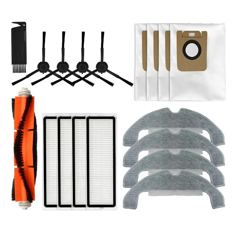 Accesorios de repuesto para Robot aspirador Dreame D10S Plus, cepillo lateral con rodillo, filtro Hepa, mopa, paños, bolsa de polvo