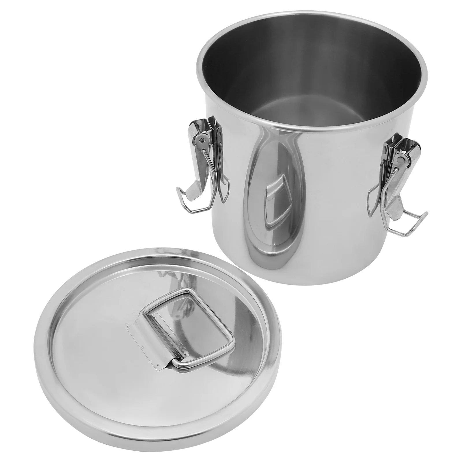 

Milk Tank Stainless Steel Sealed Bucket with Lid Oil Cover Flour Storage Food Containers Lids