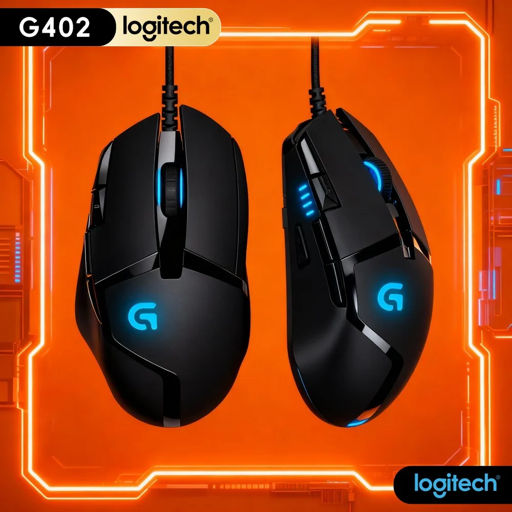 Logitech G402 Wired Gaming Mouse Delta‑Zero High‑Precision Hardware Contoured Shell For Entry‑Level E‑Sports Practicing Users