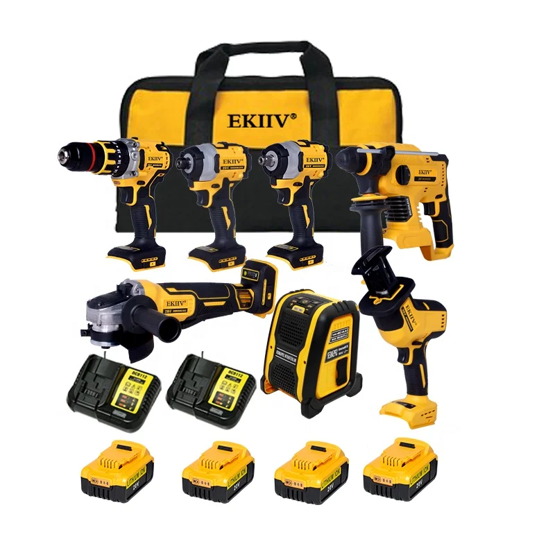 Cordless power drill machine hand tool sets combo kit electric brushless impact wrenches hammer taladro and grinder 20v original