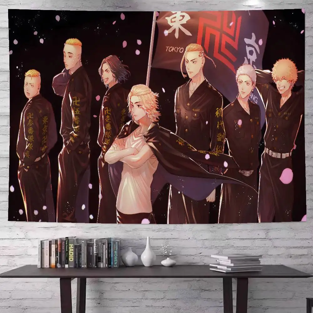 Anime T-Tokyo R-Revengers Colorful Tapestry Wall Hanging Bohemian Wall Tapestries Mandala Wall Hanging Sheets