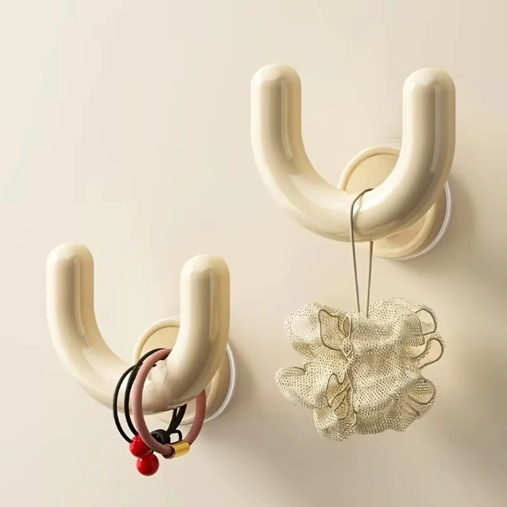 1PC Wall-Mounted Suction Cup Shoe Rack Slipper Organizer Practical Black And White Hook for Bathroom And Shower - view 5