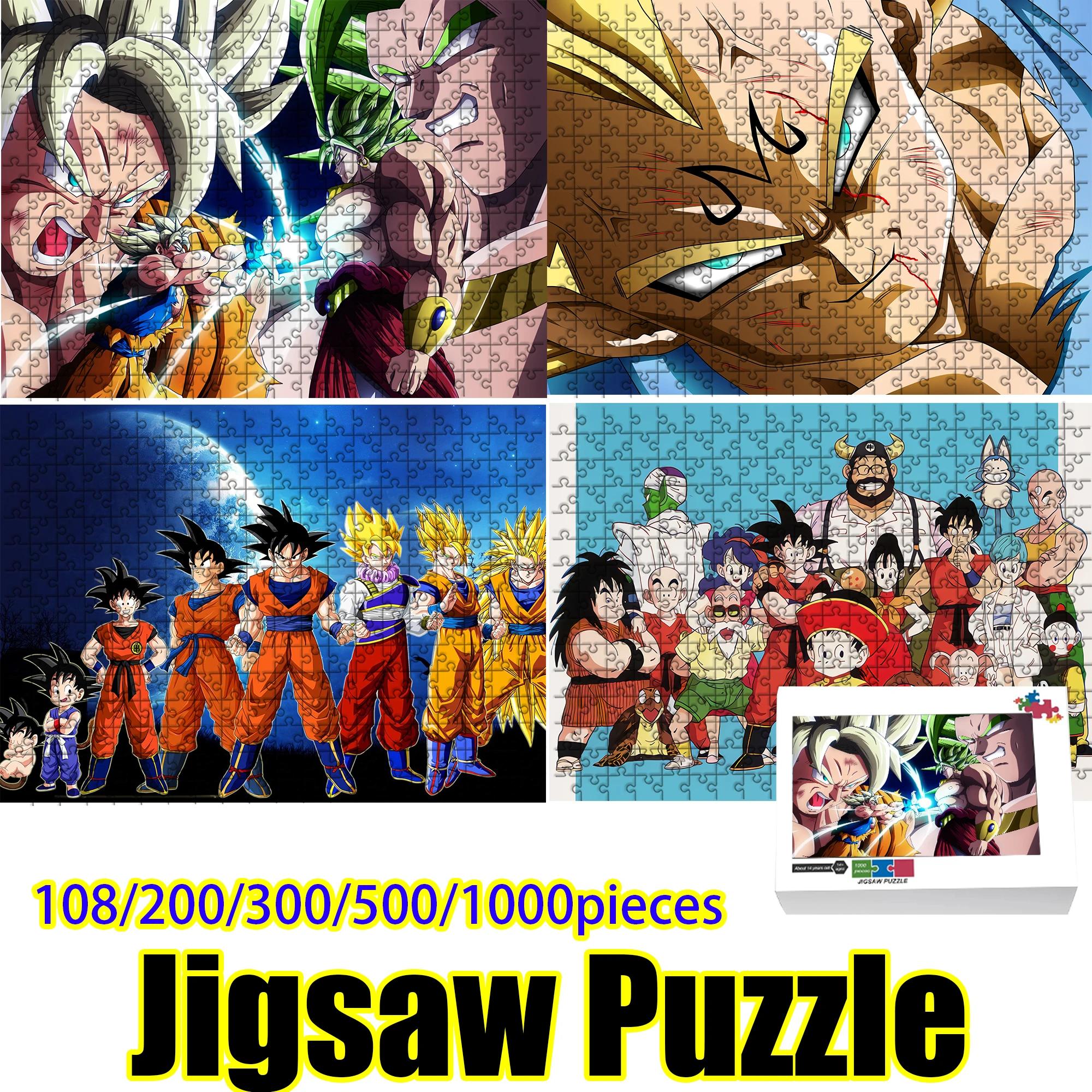 

Dragon Ball Z Super Saiyan Goku & Broly Jigsaw Puzzle 108/200/300/500/1000 pieces Wooden Puzzle for Adults