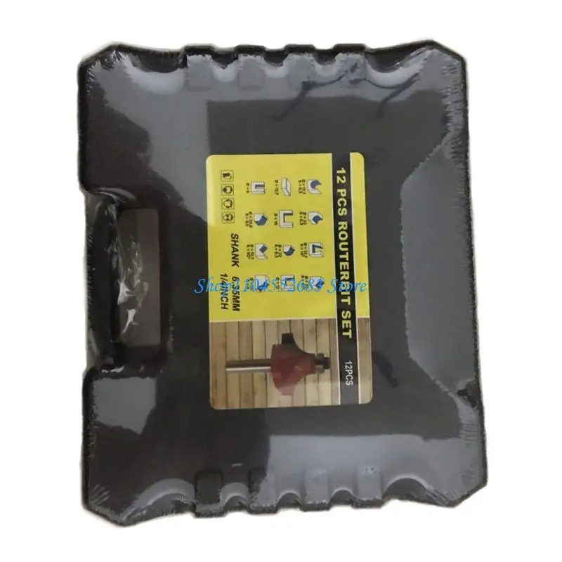 

Y6GD 1/4 Shank Router Bit 12x Trimming Cutter Durable Alloy Woodworking Tool