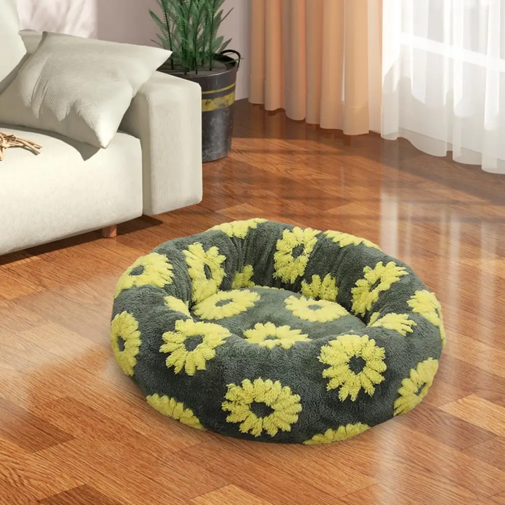 

Stable Shape Pet Bed Plush Round Donut Cat Nest Dog Cushion Bed Set Cozy Pet Bed for Small Dogs Cats for Cats for Small