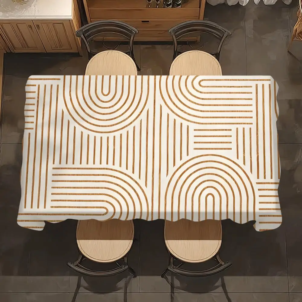 Wood Grain Style Table Cloth Home Party Picnic Dining Room Kitchen Desktop Dust-proof Decorative Table